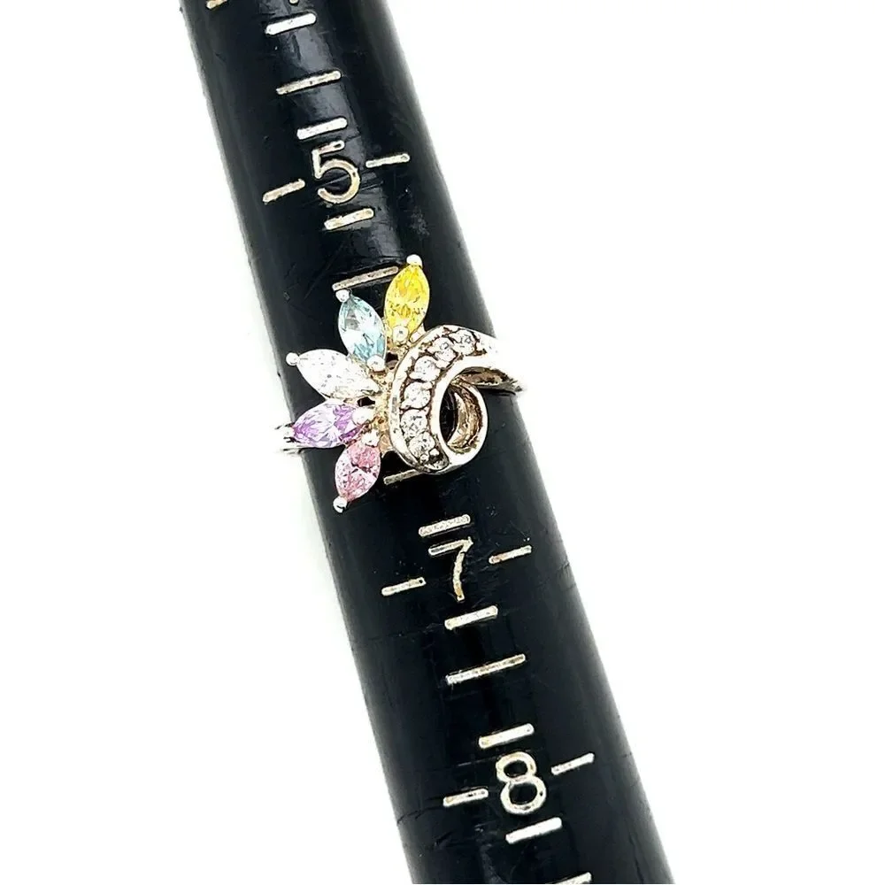 5-Marquis‎ Cut Gems Sterling Silver 925 Ring
